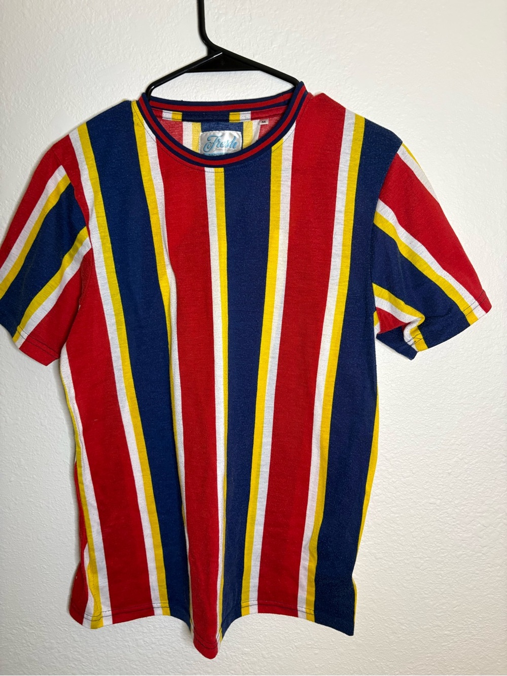 Fresh Striped Crewneck Tee in Colorful Stripes, M